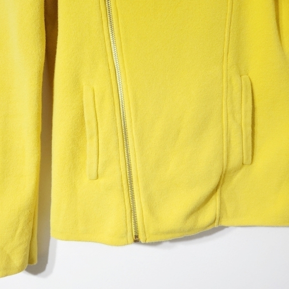Lauren Ralph Lauren Yellow Asymmetrical Moto Jacket Size Small - Picture 6 of 10